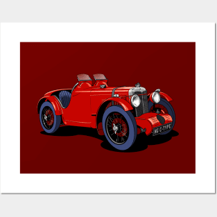 MG C-Type vintage sports car Posters and Art